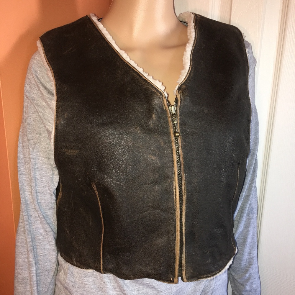 Leather and Sherpa vest from Limited